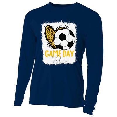 Soccer Game Day Vibes Leopard Soccer Mom Game Day Cooling Performance Long Sleeve Crew