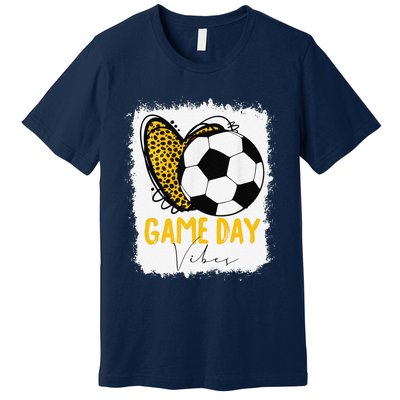 Soccer Game Day Vibes Leopard Soccer Mom Game Day Premium T-Shirt