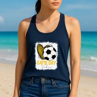 Soccer Game Day Vibes Leopard Soccer Mom Game Day Womens Tank Top