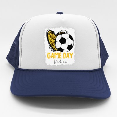 Soccer Game Day Vibes Leopard Soccer Mom Game Day Trucker Hat