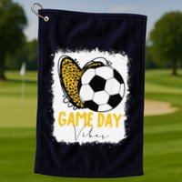 Soccer Game Day Vibes Leopard Soccer Mom Game Day Golf Towel