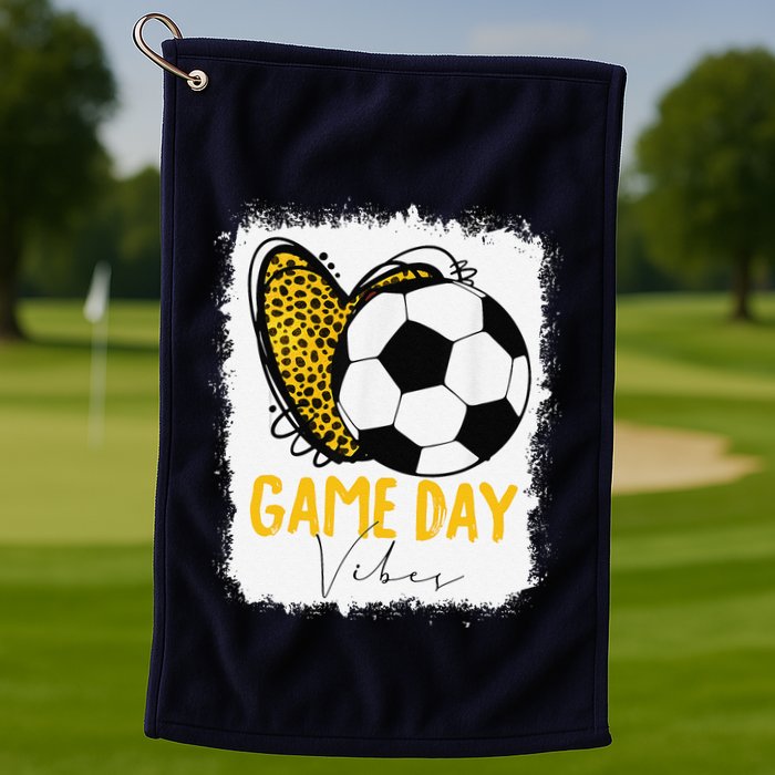 Soccer Game Day Vibes Leopard Soccer Mom Game Day Golf Towel