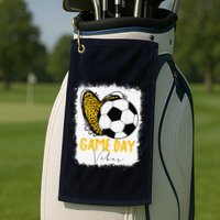 Soccer Game Day Vibes Leopard Soccer Mom Game Day Golf Towel