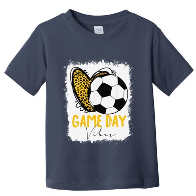 Soccer Game Day Vibes Leopard Soccer Mom Game Day Toddler T-Shirt