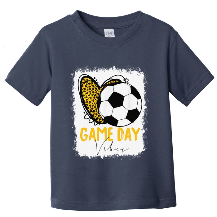 Soccer Game Day Vibes Leopard Soccer Mom Game Day Toddler T-Shirt