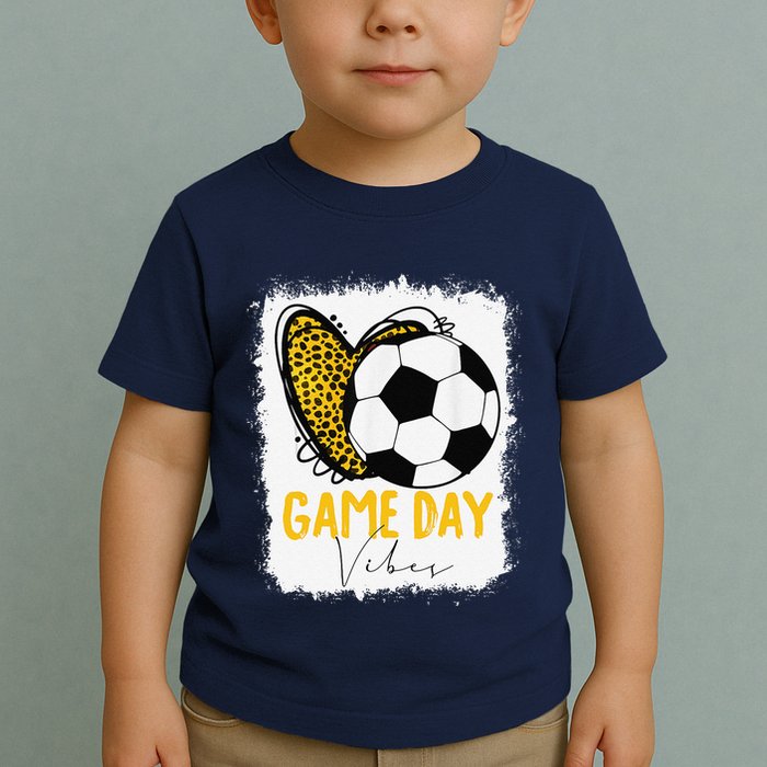 Soccer Game Day Vibes Leopard Soccer Mom Game Day Toddler T-Shirt