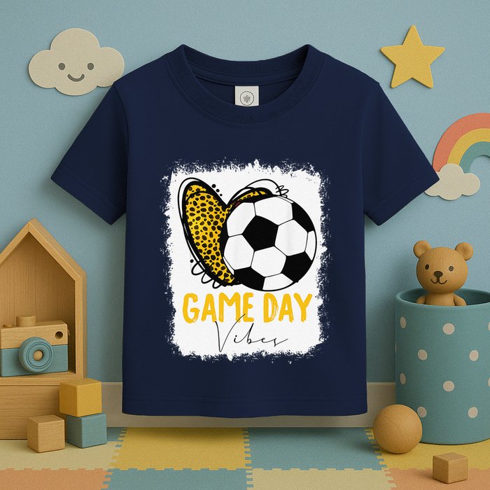 Soccer Game Day Vibes Leopard Soccer Mom Game Day Toddler T-Shirt