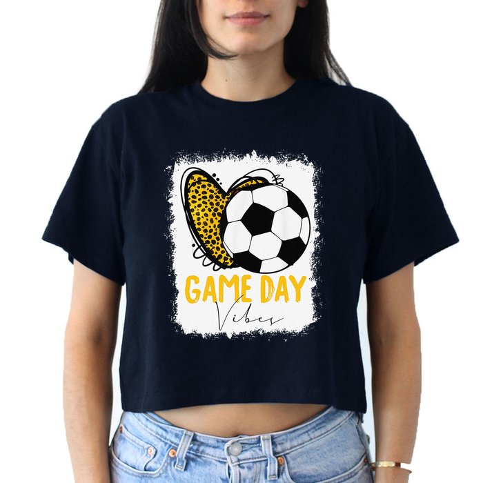 Soccer Game Day Vibes Leopard Soccer Mom Game Day Crop Top
