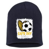 Soccer Game Day Vibes Leopard Soccer Mom Game Day Short Acrylic Beanie