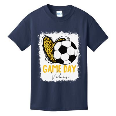 Soccer Game Day Vibes Leopard Soccer Mom Game Day Kids T-Shirt