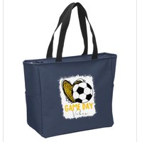 Soccer Game Day Vibes Leopard Soccer Mom Game Day Zip Tote Bag