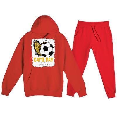 Soccer Game Day Vibes Leopard Soccer Mom Game Day Premium Hooded Sweatsuit Set