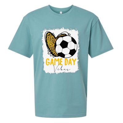 Soccer Game Day Vibes Leopard Soccer Mom Game Day Sueded Cloud Jersey T-Shirt