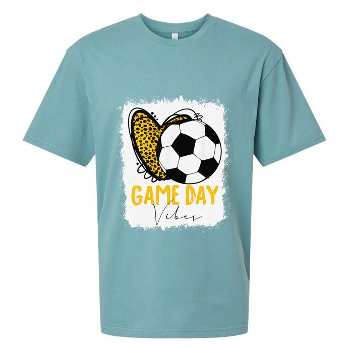 Soccer Game Day Vibes Leopard Soccer Mom Game Day Sueded Cloud Jersey T-Shirt