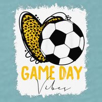Soccer Game Day Vibes Leopard Soccer Mom Game Day Sueded Cloud Jersey T-Shirt