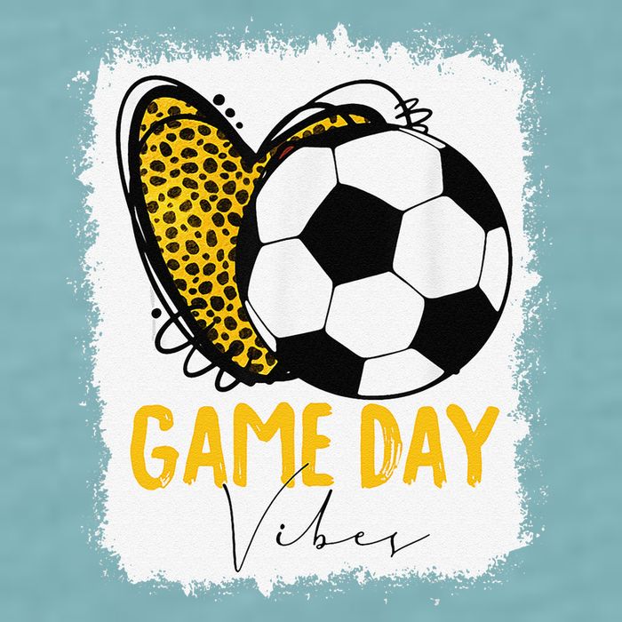 Soccer Game Day Vibes Leopard Soccer Mom Game Day Sueded Cloud Jersey T-Shirt