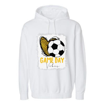 Soccer Game Day Vibes Leopard Soccer Mom Game Day Garment-Dyed Fleece Hoodie