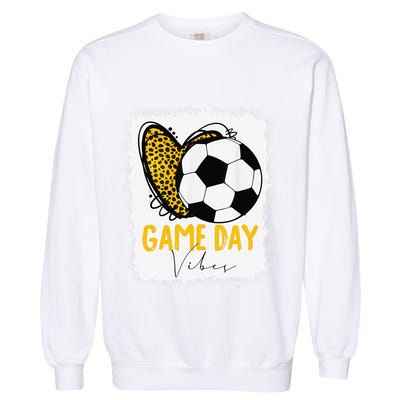 Soccer Game Day Vibes Leopard Soccer Mom Game Day Garment-Dyed Sweatshirt