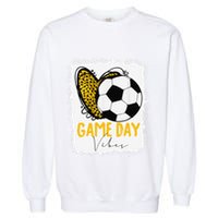 Soccer Game Day Vibes Leopard Soccer Mom Game Day Garment-Dyed Sweatshirt