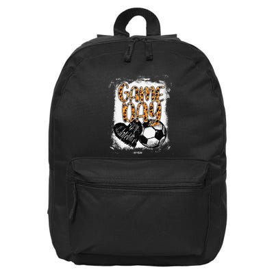 Soccer Game Day Women Leopard Cheetah Print Soccer Fan 16 in Basic Backpack