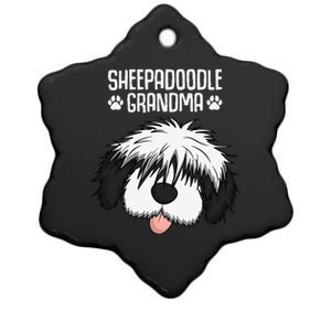 Sheepadoodle Grandma Dog Grandmother Mothers Day Ceramic Star Ornament