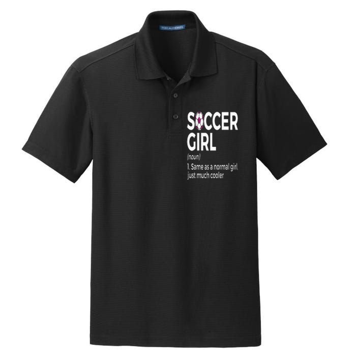 Soccer Girl Definition Dry Zone Grid Polo