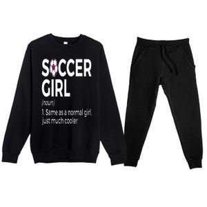 Soccer Girl Definition Premium Crewneck Sweatsuit Set