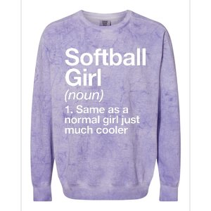 Softball Girl Definition Funny Colorblast Crewneck Sweatshirt