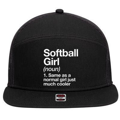 Softball Girl Definition Funny 7 Panel Mesh Trucker Snapback Hat