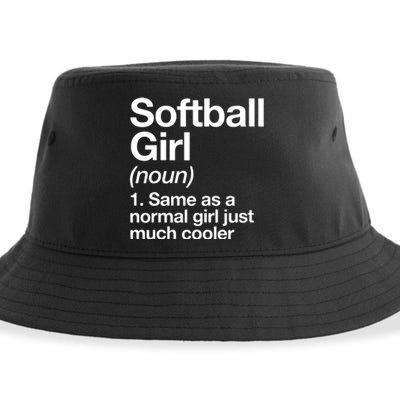 Softball Girl Definition Funny Sustainable Bucket Hat