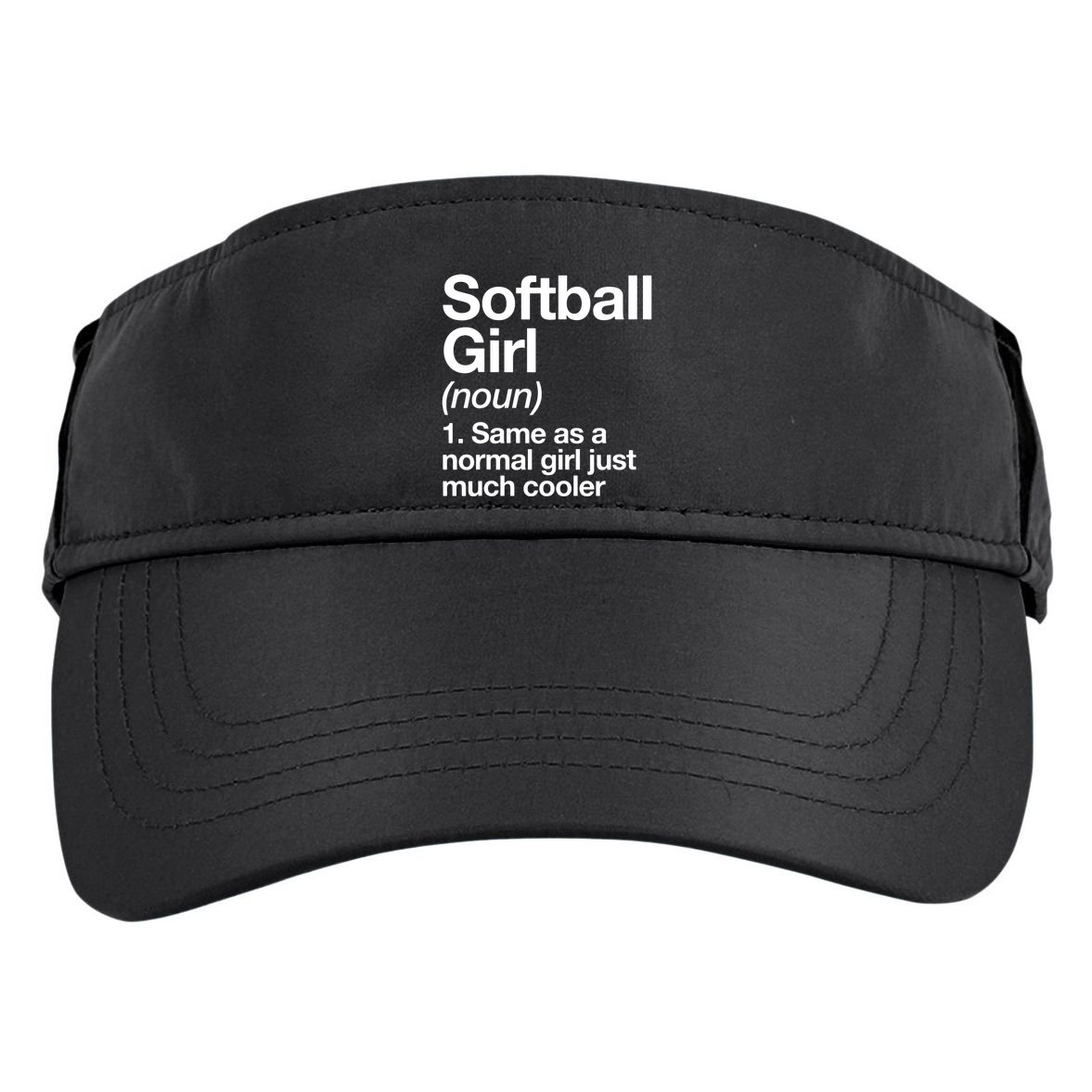 Softball Girl Definition Funny Adult Drive Performance Visor