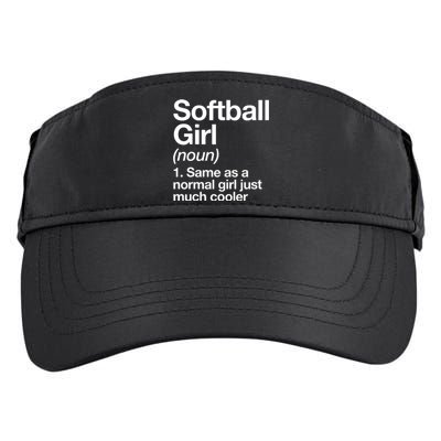 Softball Girl Definition Funny Adult Drive Performance Visor