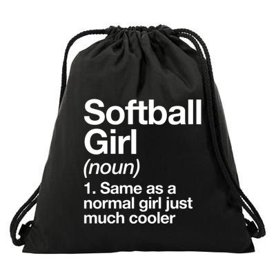 Softball Girl Definition Funny Drawstring Bag