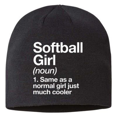 Softball Girl Definition Funny Sustainable Beanie