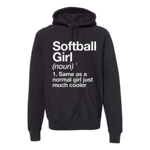 Softball Girl Definition Funny Premium Hoodie