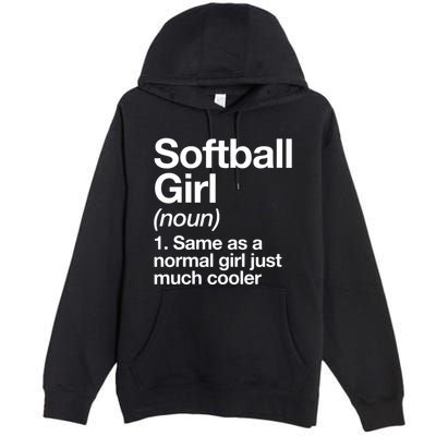 Softball Girl Definition Funny Premium Pullover Hoodie