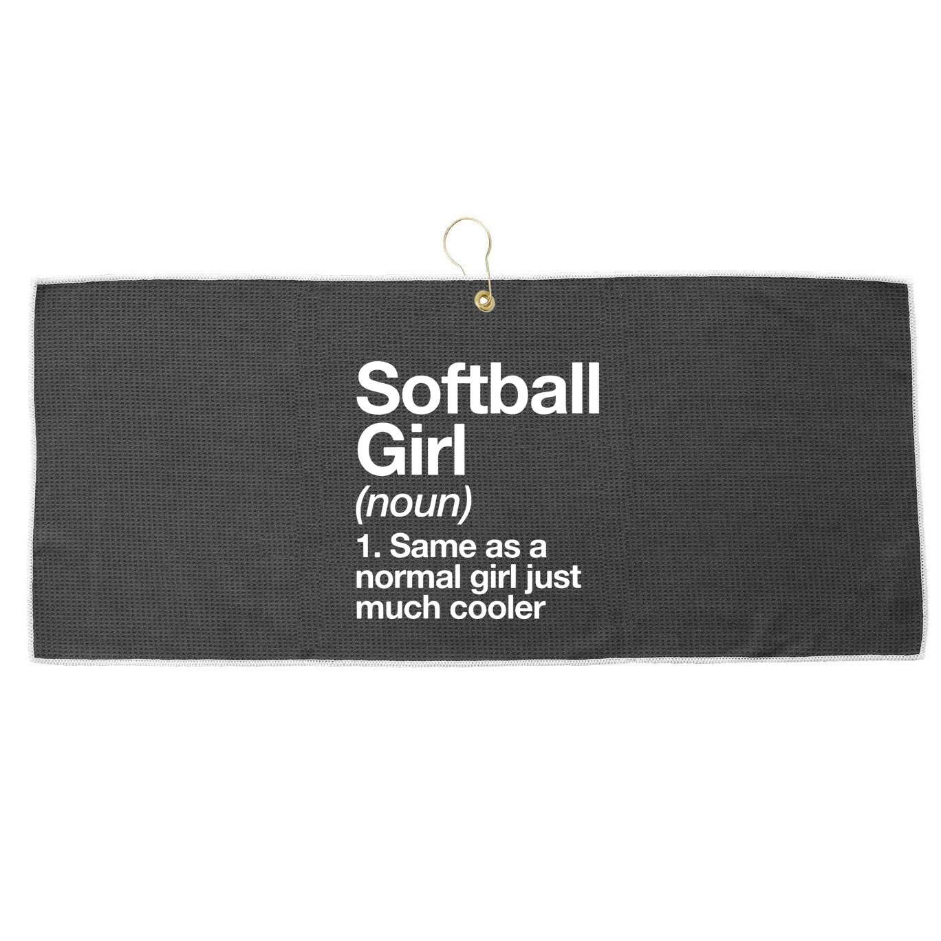 Softball Girl Definition Funny Large Microfiber Waffle Golf Towel