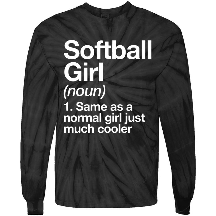 Softball Girl Definition Funny Tie-Dye Long Sleeve Shirt