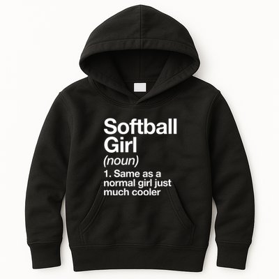 Softball Girl Definition Funny Kids Hoodie