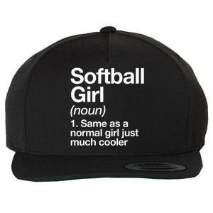 Softball Girl Definition Funny Wool Snapback Cap