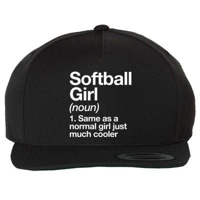 Softball Girl Definition Funny Wool Snapback Cap