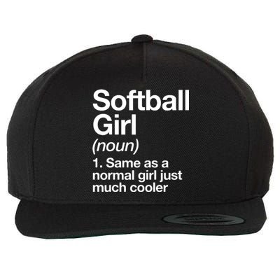 Softball Girl Definition Funny Wool Snapback Cap