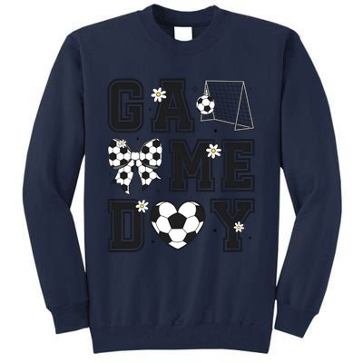 Soccer Game Day Coquette Bow Tall Sweatshirt