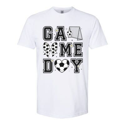 Soccer Game Day Coquette Bow Softstyle CVC T-Shirt