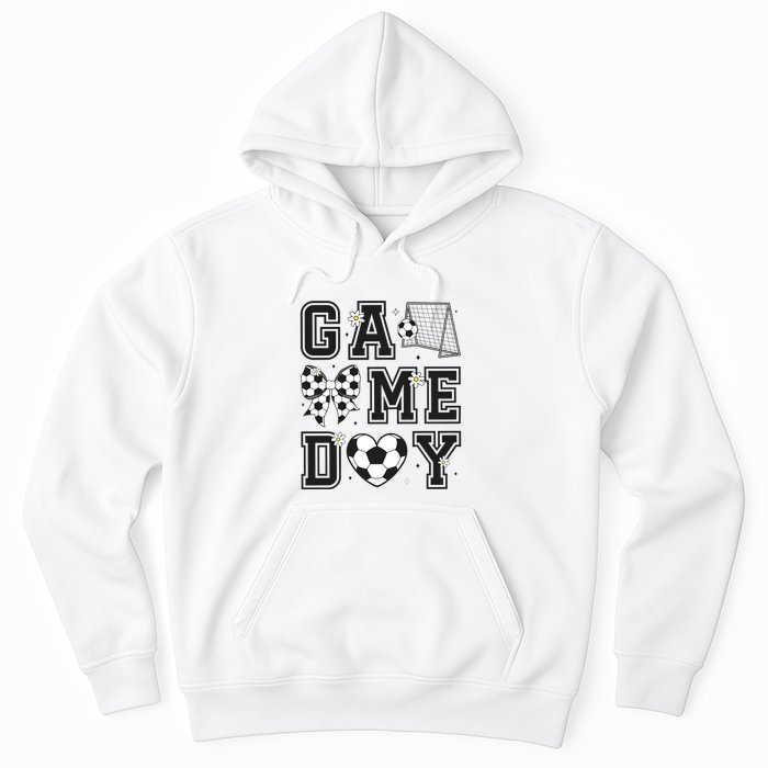 Soccer Game Day Coquette Bow Hoodie