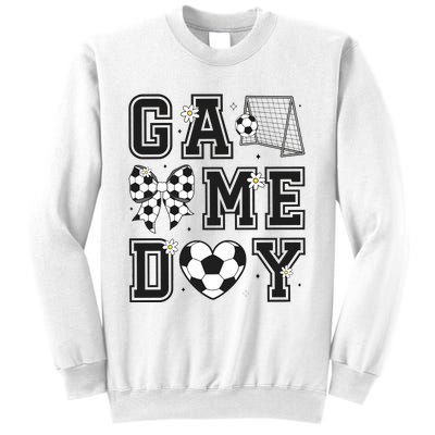 Soccer Game Day Coquette Bow Sweatshirt