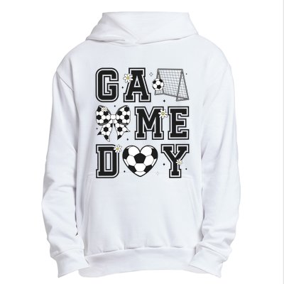 Soccer Game Day Coquette Bow Urban Pullover Hoodie