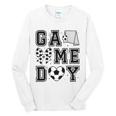 Soccer Game Day Coquette Bow Tall Long Sleeve T-Shirt