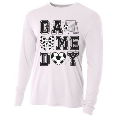 Soccer Game Day Coquette Bow Cooling Performance Long Sleeve Crew