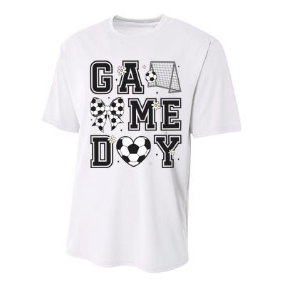 Soccer Game Day Coquette Bow Performance Sprint T-Shirt